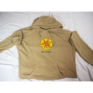 Ed Sheeran Mathmateics Tour Hoodie – Tan / Beige – Flower Graphic – Official Mer